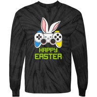 Happy Easter Day Video Game Controller Bunny Gamer Boys Tie-Dye Long Sleeve Shirt