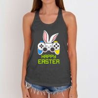 Happy Easter Day Video Game Controller Bunny Gamer Boys Women's Knotted Racerback Tank