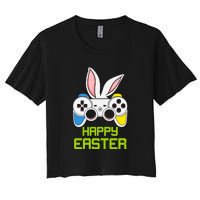 Happy Easter Day Video Game Controller Bunny Gamer Boys Women's Crop Top Tee