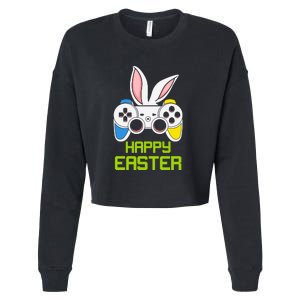 Happy Easter Day Video Game Controller Bunny Gamer Boys Cropped Pullover Crew