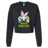 Happy Easter Day Video Game Controller Bunny Gamer Boys Cropped Pullover Crew