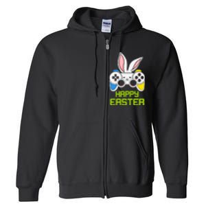 Happy Easter Day Video Game Controller Bunny Gamer Boys Full Zip Hoodie