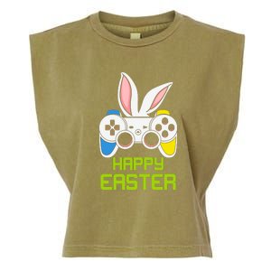 Happy Easter Day Video Game Controller Bunny Gamer Boys Garment-Dyed Women's Muscle Tee