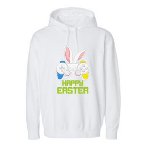 Happy Easter Day Video Game Controller Bunny Gamer Boys Garment-Dyed Fleece Hoodie