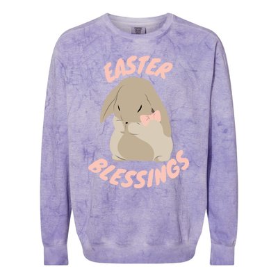 Easter Blessings Cute Easter Bunny Christian Goft Gift Colorblast Crewneck Sweatshirt