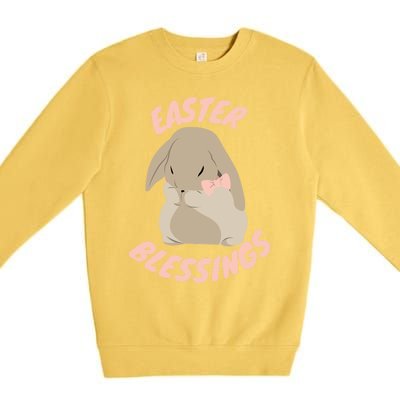 Easter Blessings Cute Easter Bunny Christian Goft Gift Premium Crewneck Sweatshirt