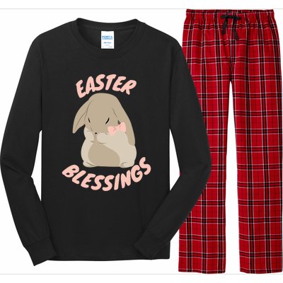 Easter Blessings Cute Easter Bunny Christian Goft Gift Long Sleeve Pajama Set