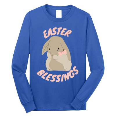 Easter Blessings Cute Easter Bunny Christian Goft Gift Long Sleeve Shirt