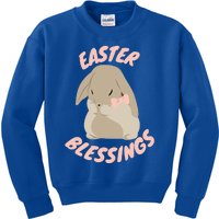 Easter Blessings Cute Easter Bunny Christian Goft Gift Kids Sweatshirt