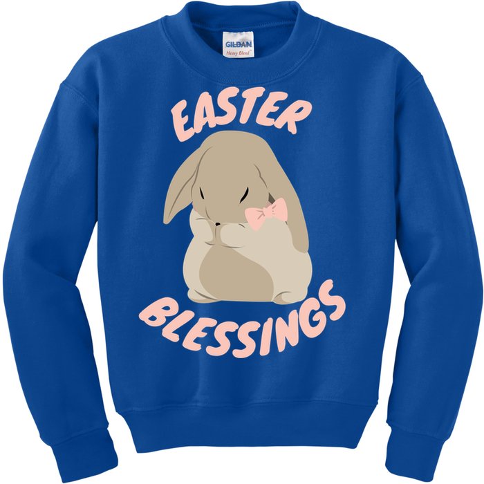 Easter Blessings Cute Easter Bunny Christian Goft Gift Kids Sweatshirt