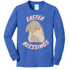 Easter Blessings Cute Easter Bunny Christian Goft Gift Kids Long Sleeve Shirt