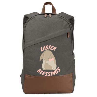 Easter Blessings Cute Easter Bunny Christian Goft Gift Cotton Canvas Backpack