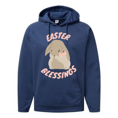 Easter Blessings Cute Easter Bunny Christian Goft Gift Performance Fleece Hoodie