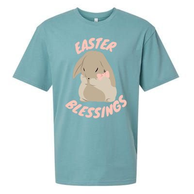 Easter Blessings Cute Easter Bunny Christian Goft Gift Sueded Cloud Jersey T-Shirt