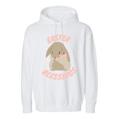 Easter Blessings Cute Easter Bunny Christian Goft Gift Garment-Dyed Fleece Hoodie