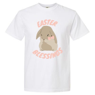 Easter Blessings Cute Easter Bunny Christian Goft Gift Garment-Dyed Heavyweight T-Shirt