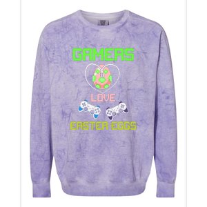 Gamers Love Easter Eggs Easter Day Video Game Controller Colorblast Crewneck Sweatshirt