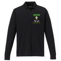 Gamers Love Easter Eggs Easter Day Video Game Controller Performance Long Sleeve Polo