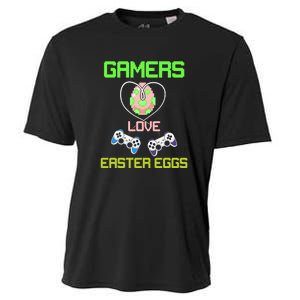 Gamers Love Easter Eggs Easter Day Video Game Controller Cooling Performance Crew T-Shirt