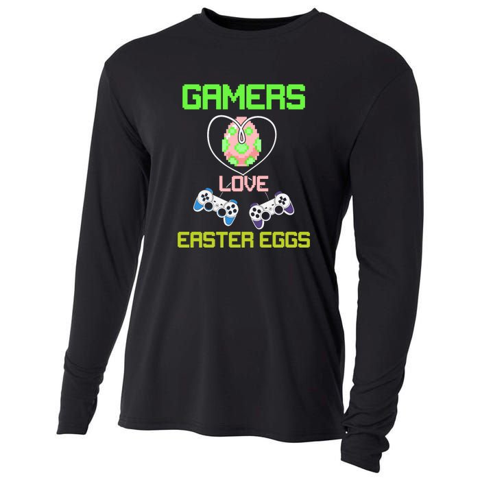 Gamers Love Easter Eggs Easter Day Video Game Controller Cooling Performance Long Sleeve Crew