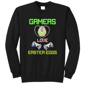 Gamers Love Easter Eggs Easter Day Video Game Controller Tall Sweatshirt