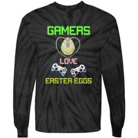 Gamers Love Easter Eggs Easter Day Video Game Controller Tie-Dye Long Sleeve Shirt