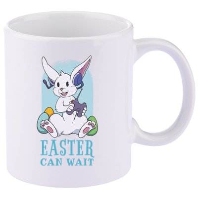 Easter Bunny Can Wait Gamer 11oz C Handle Ceramic Mug