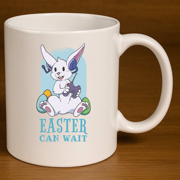 Easter Bunny Can Wait Gamer 11oz C Handle Ceramic Mug