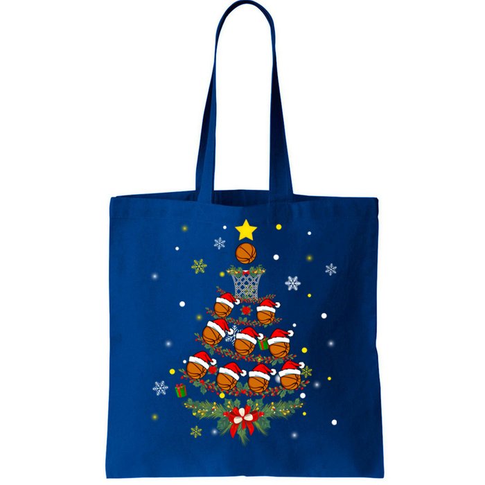 Egp3 Basketball Christmas Tree Merry Xmas Basketball Lover Gift Tote Bag