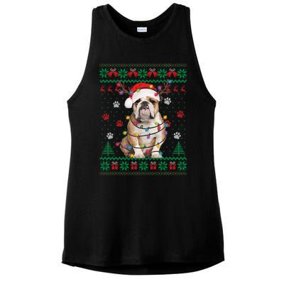 English Bulldog Christmas Lights Santa Dog Lover Ugly Sweate Meaningful Gift Ladies PosiCharge Tri-Blend Wicking Tank