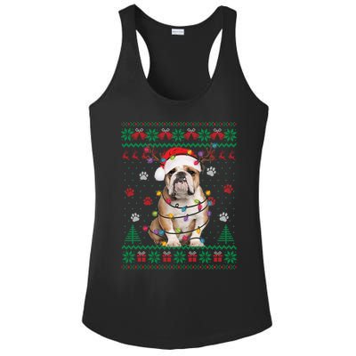 English Bulldog Christmas Lights Santa Dog Lover Ugly Sweate Meaningful Gift Ladies PosiCharge Competitor Racerback Tank