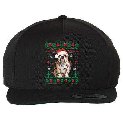 English Bulldog Christmas Lights Santa Dog Lover Ugly Sweate Meaningful Gift Wool Snapback Cap