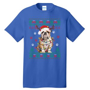 English Bulldog Christmas Lights Santa Dog Lover Ugly Sweate Meaningful Gift Tall T-Shirt