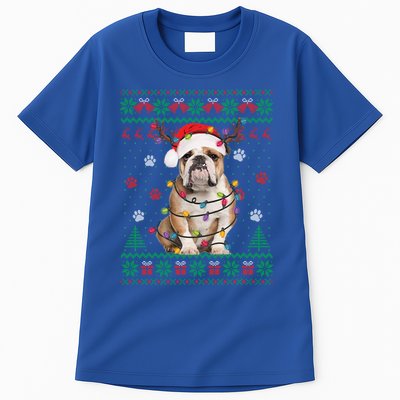 English Bulldog Christmas Lights Santa Dog Lover Ugly Sweate Meaningful Gift Tall T-Shirt
