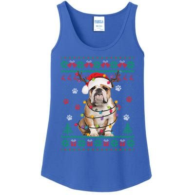 English Bulldog Christmas Lights Santa Dog Lover Ugly Sweate Meaningful Gift Ladies Essential Tank