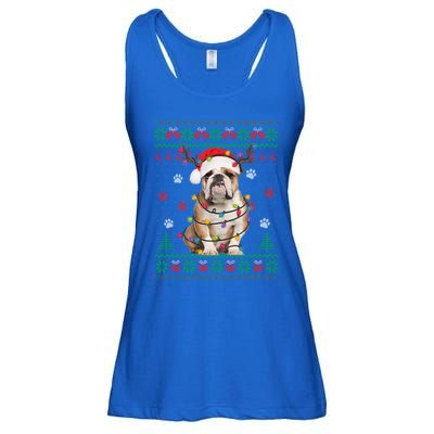 English Bulldog Christmas Lights Santa Dog Lover Ugly Sweate Meaningful Gift Ladies Essential Flowy Tank