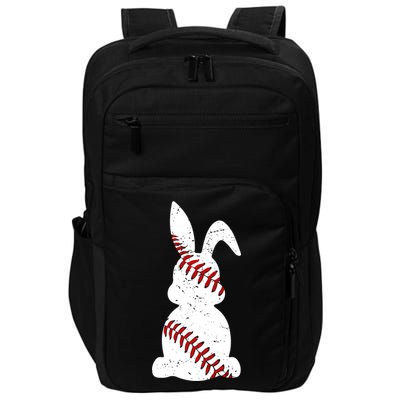 Easter Baseball Cute Easter Bunny With Baseball Easter Cool Gift Impact Tech Backpack