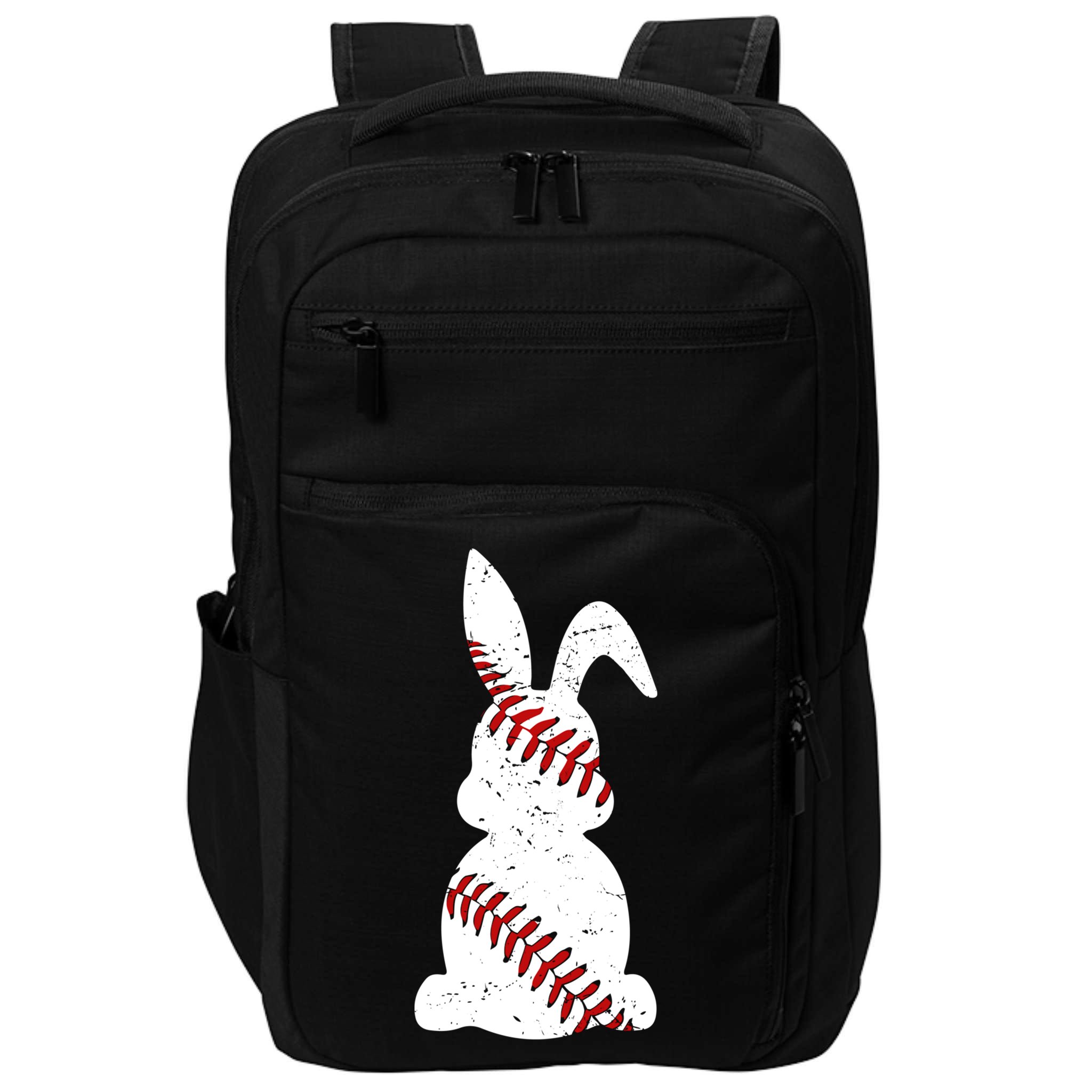 Easter Baseball Cute Easter Bunny With Baseball Easter Cool Gift Impact Tech Backpack