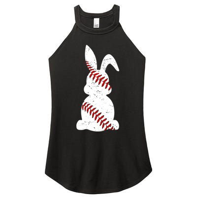 Easter Baseball Cute Easter Bunny With Baseball Easter Cool Gift Women's Perfect Tri Rocker Tank
