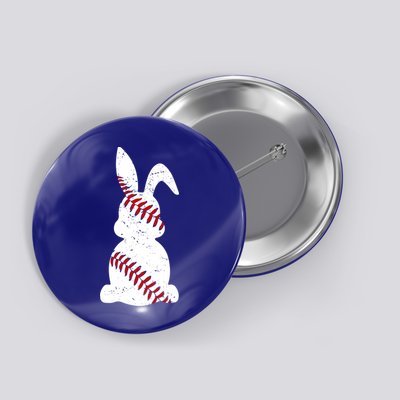 Easter Baseball Cute Easter Bunny With Baseball Easter Cool Gift Button