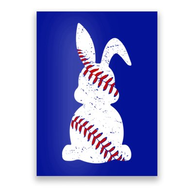 Easter Baseball Cute Easter Bunny With Baseball Easter Cool Gift Poster