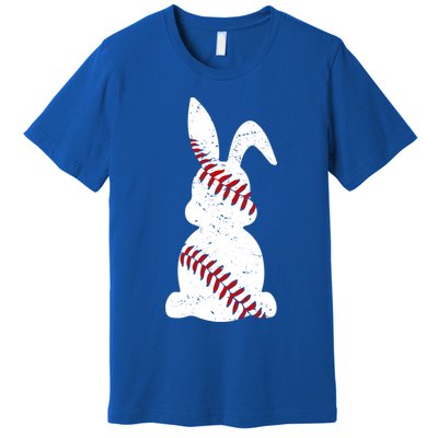 Easter Baseball Cute Easter Bunny With Baseball Easter Cool Gift Premium T-Shirt