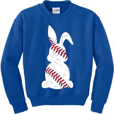 Easter Baseball Cute Easter Bunny With Baseball Easter Cool Gift Kids Sweatshirt