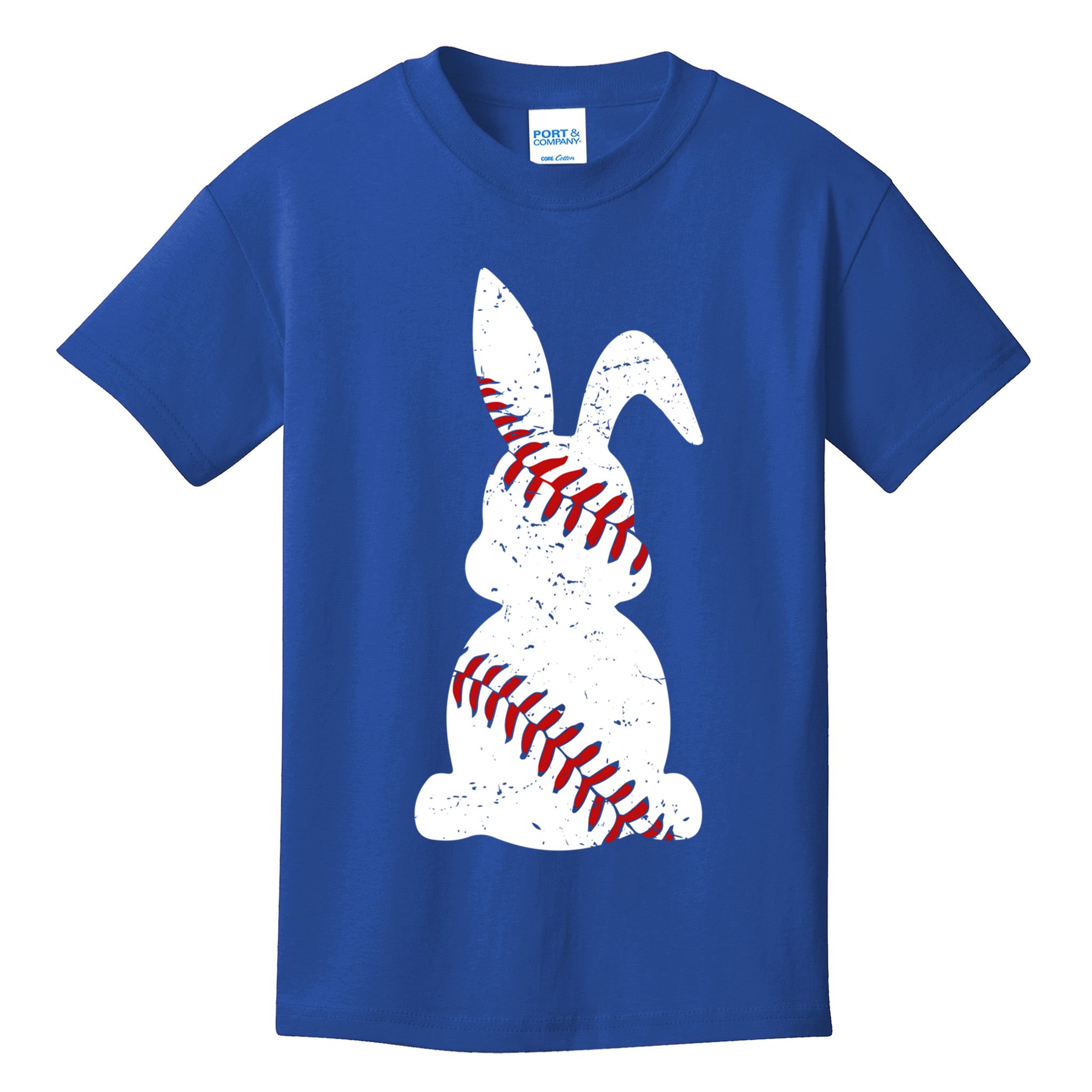 Easter Baseball Cute Easter Bunny With Baseball Easter Cool Gift Kids T-Shirt