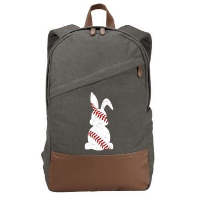 Easter Baseball Cute Easter Bunny With Baseball Easter Cool Gift Cotton Canvas Backpack