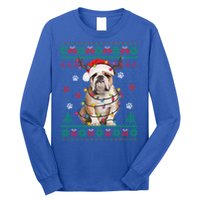 English Bulldog Christmas Lights Santa Dog Lover Ugly Sweate Gift Long Sleeve Shirt