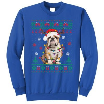 English Bulldog Christmas Lights Santa Dog Lover Ugly Sweate Gift Sweatshirt