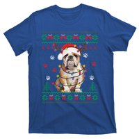 English Bulldog Christmas Lights Santa Dog Lover Ugly Sweate Gift T-Shirt