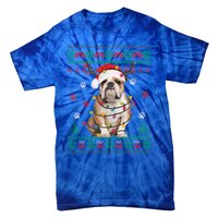 English Bulldog Christmas Lights Santa Dog Lover Ugly Sweate Gift Tie-Dye T-Shirt