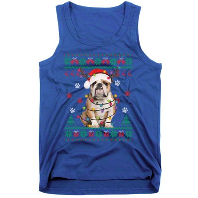 English Bulldog Christmas Lights Santa Dog Lover Ugly Sweate Gift Tank Top